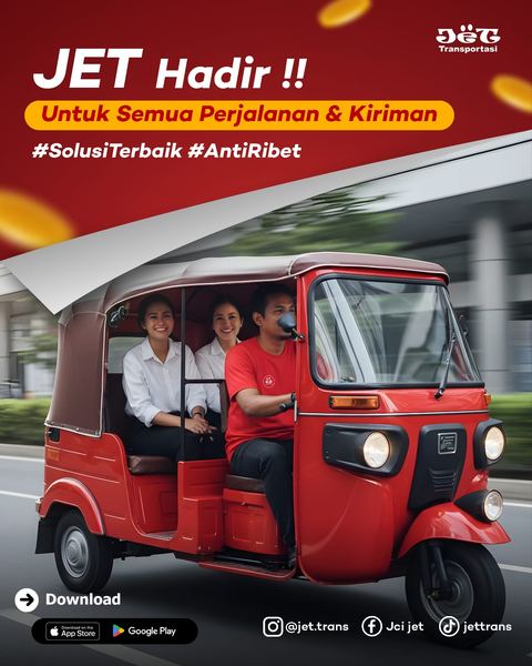 JET hadir untuk perjalanan dan kiriman